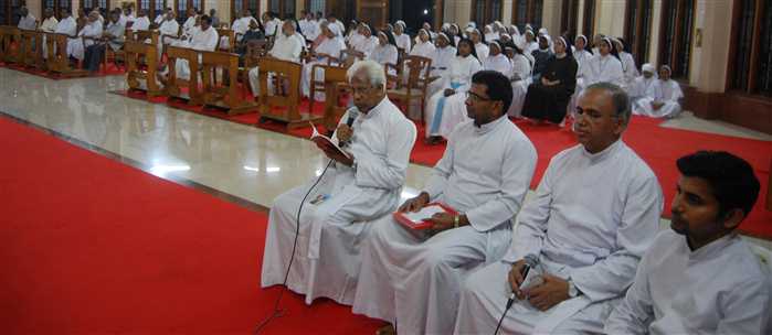 A Get together of priests and religious housed around Chavara Hills